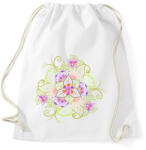 printfashion Tavaszi virágmandala - Sportzsák, Tornazsák - Fehér (13054376)