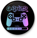 printfashion Gamer - Kitűző, hűtőmágnes - Fekete (5311015)