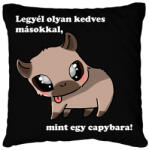 printfashion legyél olyan kedves másokkal, mint egy capybara (fehér) - Párnahuzat, Díszpárnahuzat - Fekete (14652983)