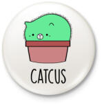 printfashion Catcus - Kitűző, hűtőmágnes - Fehér (3079358)