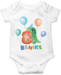 printfashion Szülinap dínóval - Névvel, számmal - Baba Body - Fehér (8099224)