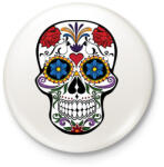 printfashion Koponya - Kitűző, hűtőmágnes - Fehér (14816197)