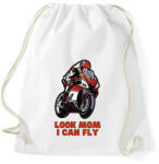 printfashion Look Mom, I can fly motoros - Sportzsák, Tornazsák - Fehér (14070899)