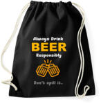 printfashion sört inni felelősségteljesen - Sportzsák, Tornazsák - Fekete (1861123)