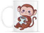 printfashion Majom kávéval - Bögre - Fehér (13996743)