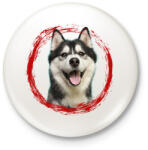 printfashion husky kutyus - férfi - Kitűző, hűtőmágnes - Fehér (15320053)