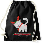 printfashion Merry Kiss my ass cica - Sportzsák, Tornazsák - Fekete (14631032)