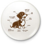 printfashion Tacskó részei - Kitűző, hűtőmágnes - Fehér (15963153)