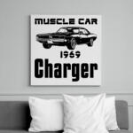 printfashion muscle car 1969 charger - Vászonkép - Fehér (13330303)