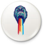 printfashion Gorilla - Kitűző, hűtőmágnes - Fehér (3084087)