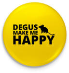 printfashion Degus make me happy - Kitűző, hűtőmágnes - Sárga (13430200)