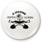 printfashion A legjobb kertész a világon - Kitűző, hűtőmágnes - Fehér (6979717)