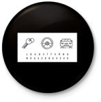 printfashion Jogosítvány megszerezve - Kitűző, hűtőmágnes - Fekete (6392505)