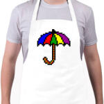 printfashion Esernyő pixel - Kötény - Fehér (9428404)