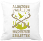 printfashion A legjobb vadászok novemberben születtek - Párnahuzat, Díszpárnahuzat - Fehér (16337978)