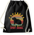 printfashion Spirit animal - Capybara - Sportzsák, Tornazsák - Fekete (12746004)