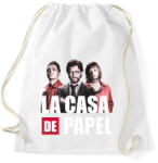 printfashion La casa de papel N7 - Sportzsák, Tornazsák - Fehér (5541128)
