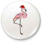 printfashion Trópusi karácsony flmaingó - Kitűző, hűtőmágnes - Fehér (3078401)