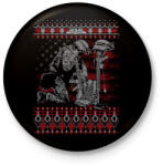 printfashion Katona karácsony - Kitűző, hűtőmágnes - Fekete (3093226)