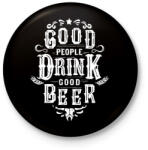 printfashion A jó emberek jó sört isznak - Kitűző, hűtőmágnes - Fekete (3095333)