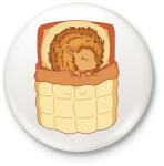 printfashion Alvó süni - Kitűző, hűtőmágnes - Fehér (7654138)