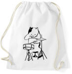 printfashion Macska dobol - Sportzsák, Tornazsák - Fehér (10281927)