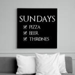 printfashion Trónok harca vasárnap - Vászonkép - Fekete (6648136)