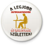 printfashion Informatikus férfi szülinapja április - Kitűző, hűtőmágnes - Fehér (5616991)