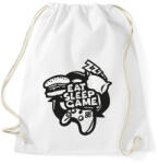 printfashion eat sleep game repeat - Sportzsák, Tornazsák - Fehér (16648778)