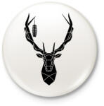 printfashion Csodaszarvas - Kitűző, hűtőmágnes - Fehér (3087930)