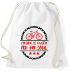 printfashion Cycling is oxigen for my soul - Sportzsák, Tornazsák - Fehér (7434278)