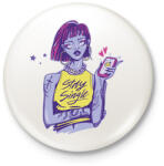 printfashion Szingli - maradj szingli - Kitűző, hűtőmágnes - Fehér (5716438)