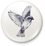 printfashion Bird drawing - Kitűző, hűtőmágnes - Fehér (3079131)