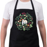 printfashion Karácsonyi maci - Kötény - Fekete (5441027)