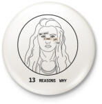 printfashion 13 reasons why - Hannah - Kitűző, hűtőmágnes - Fehér (6575490)