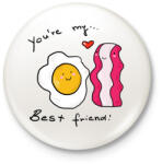 printfashion Bacon és tojás - Kitűző, hűtőmágnes - Fehér (3933741)