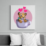 printfashion Kávés Tigris - Vászonkép - Fehér (6636030)