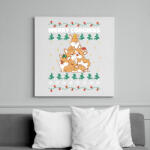 printfashion Corgis karácsony - Vászonkép - Fehér (11533744)