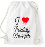 printfashion I love Freddy Krueger - Sportzsák, Tornazsák - Fehér (10545008)