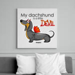 printfashion My dachshund is a little DEVIL" - Vászonkép - Fehér (13414621)