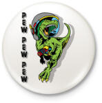 printfashion Pew pew pew - dinoszaurusz - Kitűző, hűtőmágnes - Fehér (6931657)