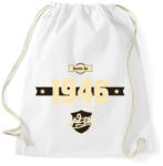printfashion born-in-1946-cream-choco - Sportzsák, Tornazsák - Fehér (620201)