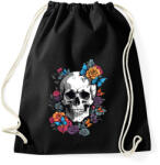printfashion koponya pillangókkal és virágokkal - Sportzsák, Tornazsák - Fekete (15641811)