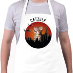 printfashion Catzilla - Kötény - Fehér (7182189)
