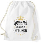 printfashion A királynők októberben születnek - Sportzsák, Tornazsák - Fehér (374409)