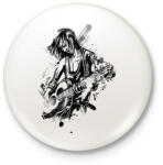 printfashion Gitáros rocker - Kitűző, hűtőmágnes - Fehér (6372914)