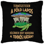 printfashion A Föld lapos - Párnahuzat, Díszpárnahuzat - Fekete (13211081)