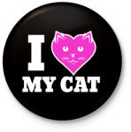 printfashion I Love My Cat - Kitűző, hűtőmágnes - Fekete (3099504)
