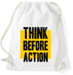 printfashion Gondolkodj mielőtt cselekszel - Sportzsák, Tornazsák - Fehér (4748610)