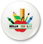 printfashion Hello Iskola - Kitűző, hűtőmágnes - Fehér (14085912)